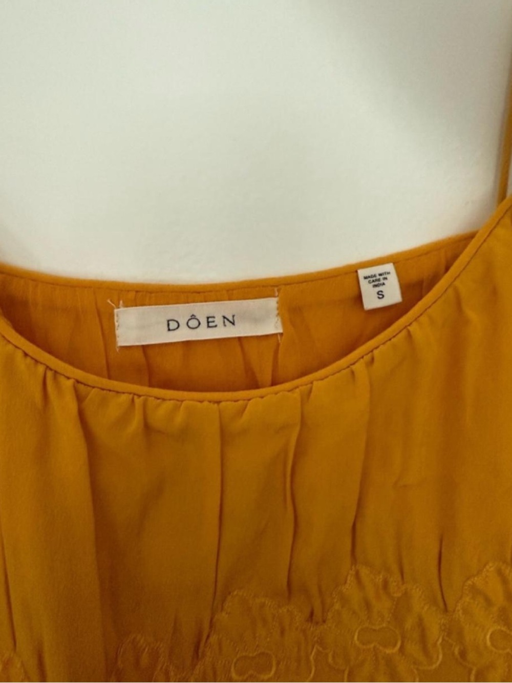 Doen Mustard Yellow Spaghetti Strap Mini Dress - Picture 3 of 4